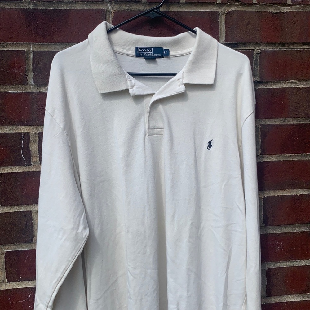 RALPH LAUREN white collared long sleeve